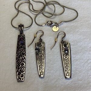 FINAL SALE PRICE Elegant Silver Floral Jewelry Set